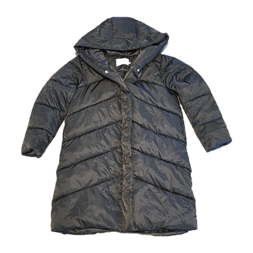 Rebecca Minkoff Puffer Jacket Womens XS Black Full Zip Long New‎